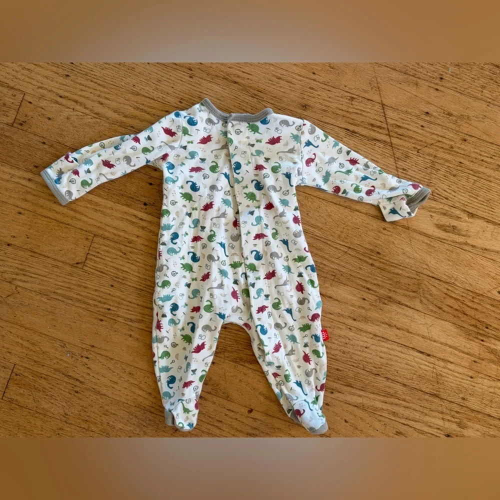 Magnetic me dinosaur footie onesie pajamas